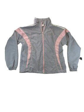 Cheetah Women's Track Jacket Vintage Y2K Gray Pink Full Zip Athletic M